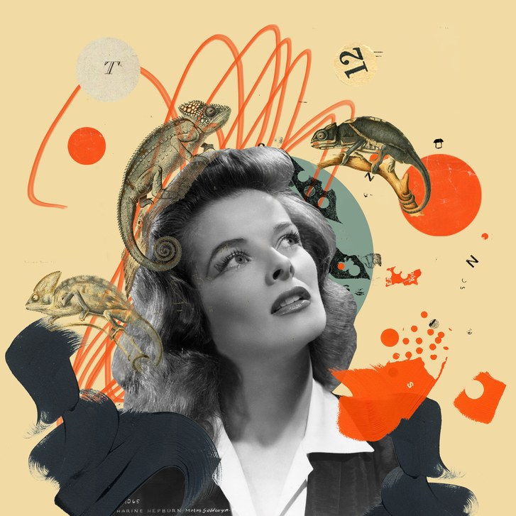 Proiectat photo of Katharine Hepburn