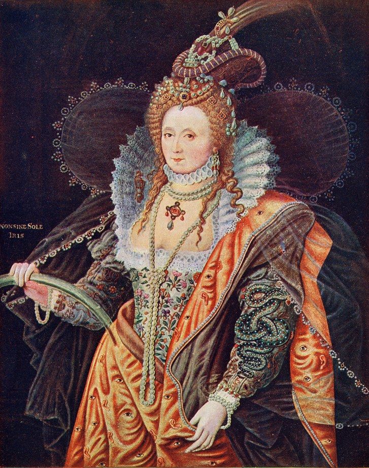 ELIZABETH I, 1533-1603. Queen of England From the painting by Zucchero at Hatfield House.