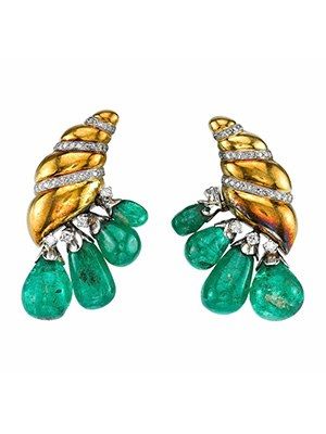 ingver rogers emerald gold diamond earrings neil lane