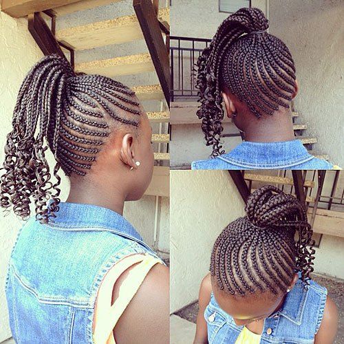 africký American braided ponytail for girls