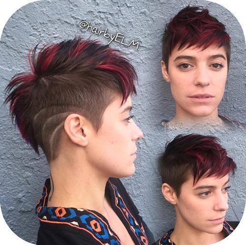 zdesený red and brown Mohawk for girls