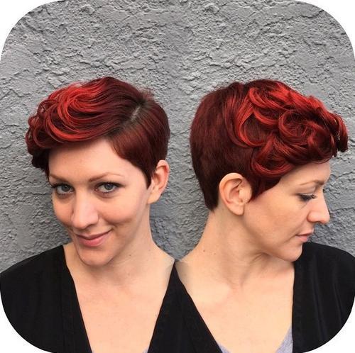 vinobranie red pixie hairstyle
