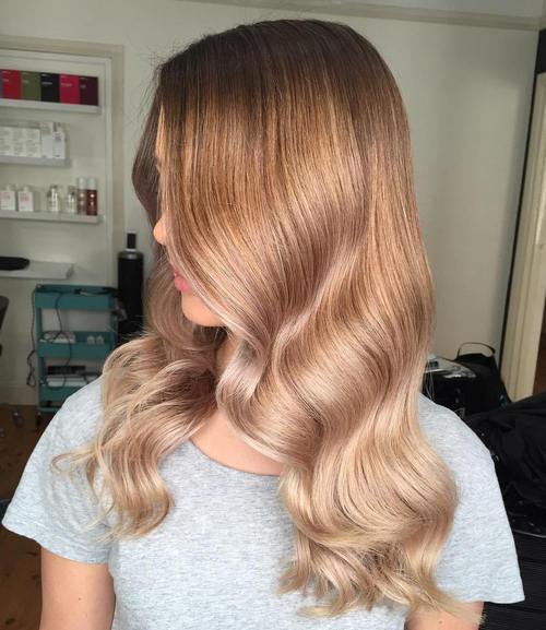 caramel to blonde ombre