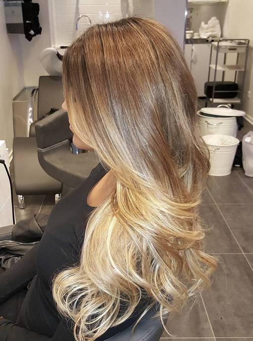 ljus brown to honey blonde ombre