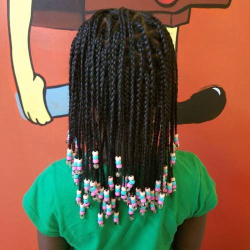 Axel Length Box Braids With Beads