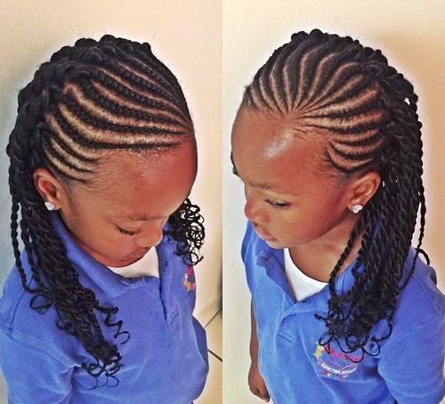 svart cornrows and twists hairstyle