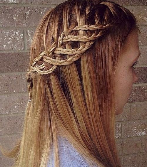 halv up braided hairstyle for girls