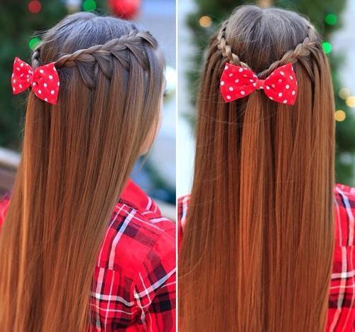 söt half up braided hairstyle for girls