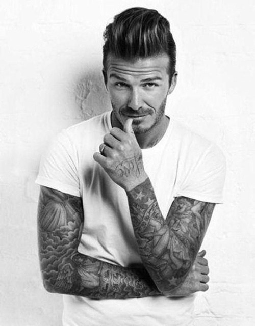 David Beckham short pompadour hairstyle