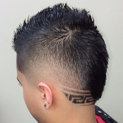 fauxhawk with shaved nape design for boys