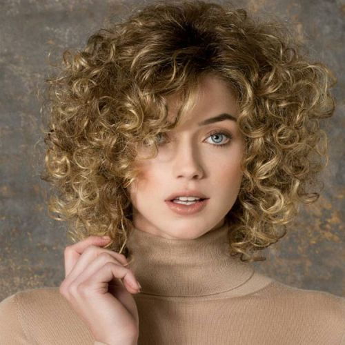 stredná Length Curly Wig