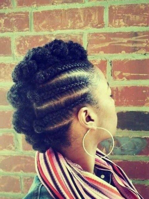 плетени Mohawk hairstyle for natural hair