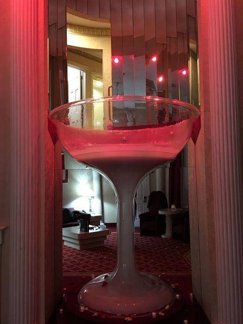 Champagne glass bath tub.
