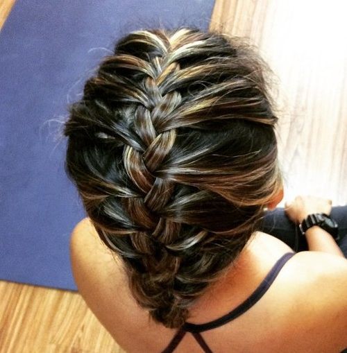enkel french braided workout updo