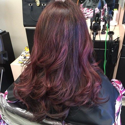 Două tone mahogany hair color
