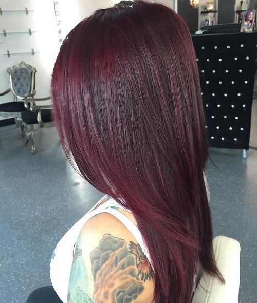 слојевито burgundy hair