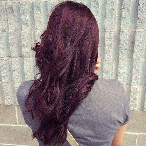 burgundské hair color idea
