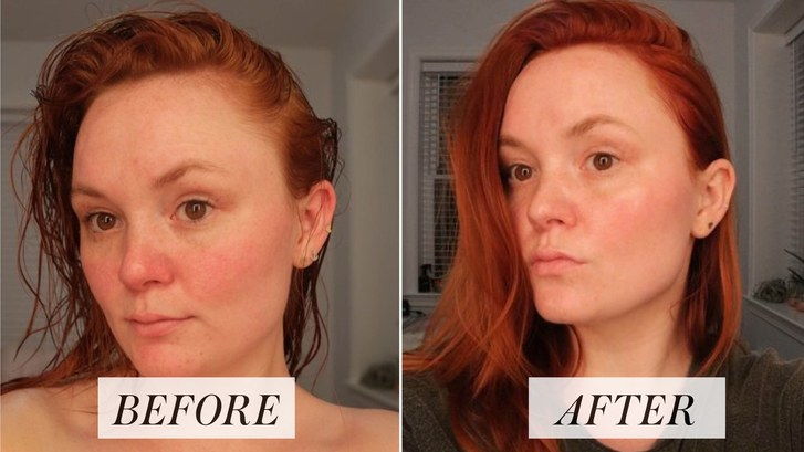 Kvinna before-and-after photos of Japanese skin-care routine
