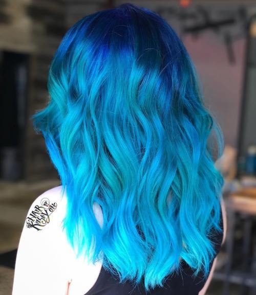 Ocean Colored Medium Hair