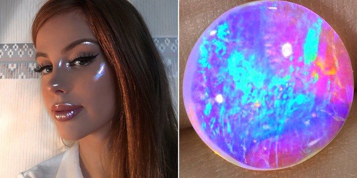 жена with colorful highlighter and opal 