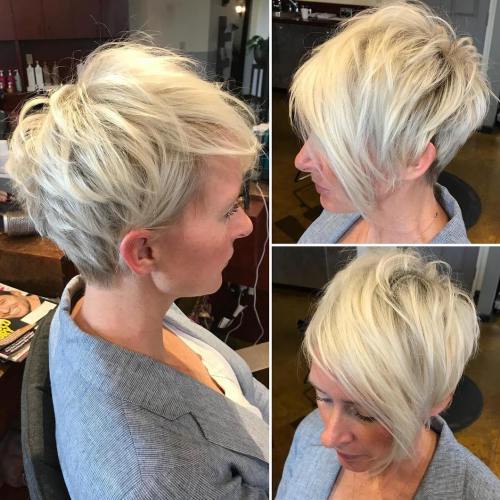 Lurvig Blonde Pixie With Long Bangs