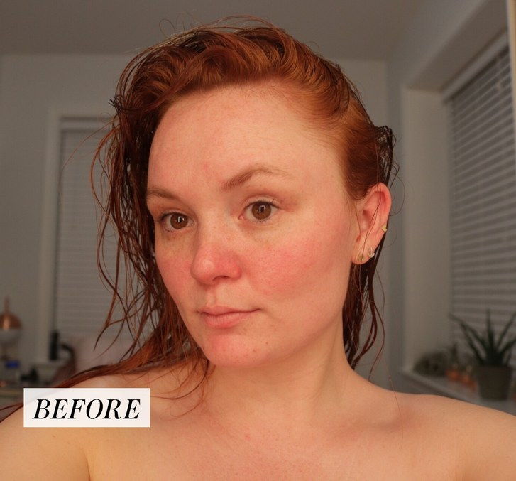 Rebecca Norris before photo during Japanese beauty routine experiment