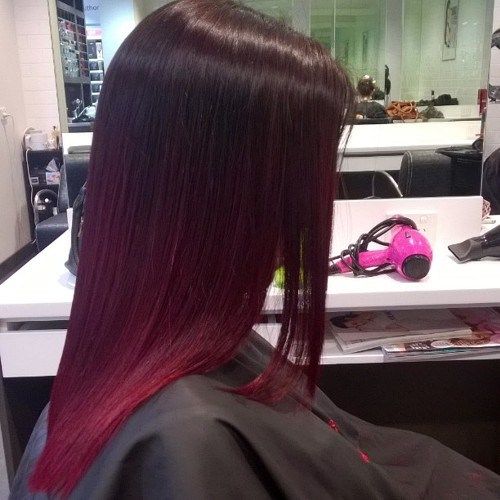 červená ombre hair color