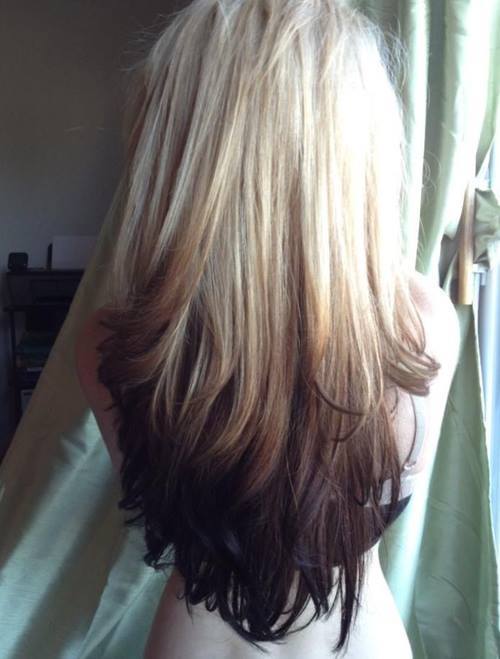 blond to black reverse ombre