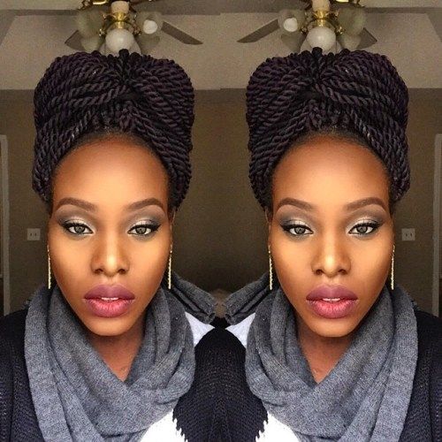 lúk updo for Senegalese twists