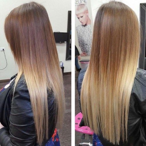 светло brown to blonde ombre for long straight hair