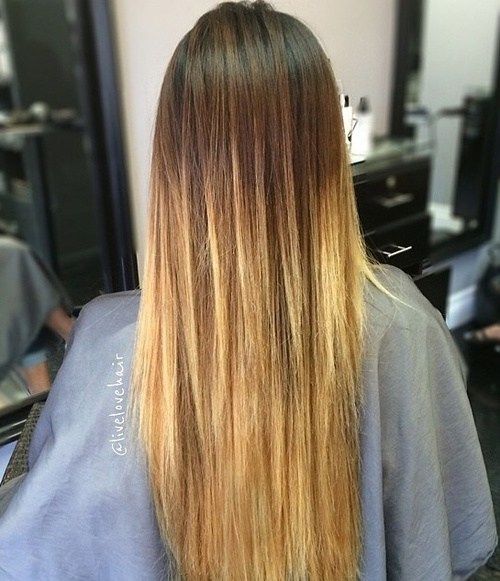 hnedý to golden blonde ombre