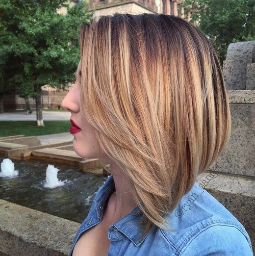 hnedý blonde bob with ombre highlights