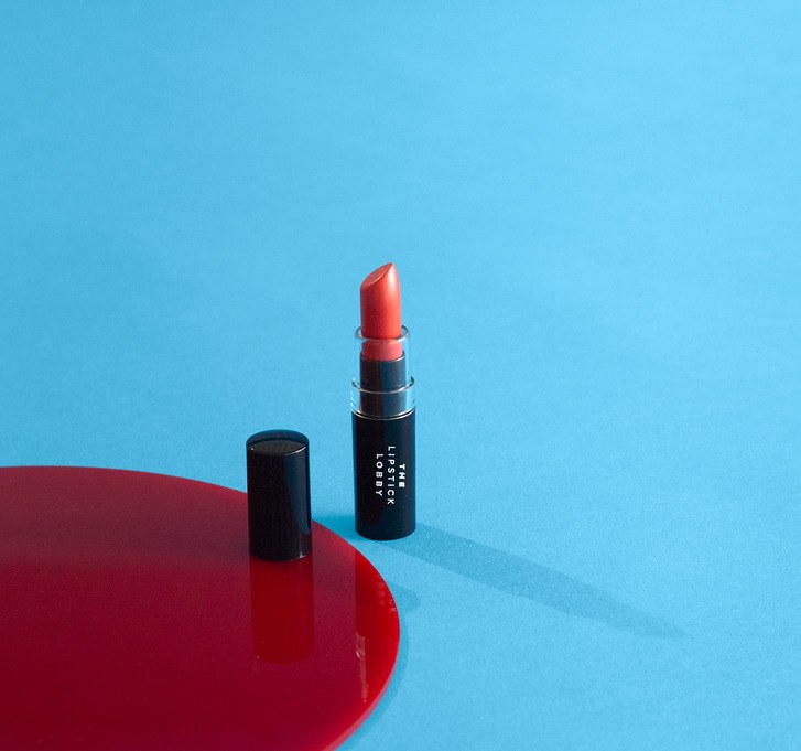 A tube of red lipstick from philanthropic beauty brand, The Lipstick Lobby 