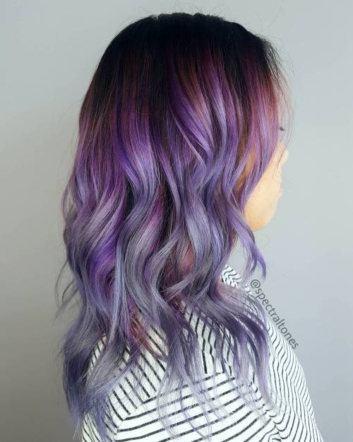 Multi-färgade Purple Balayage Hair