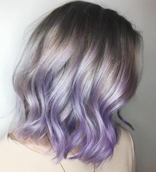 Omvänd Gray To Pastel Purple Ombre