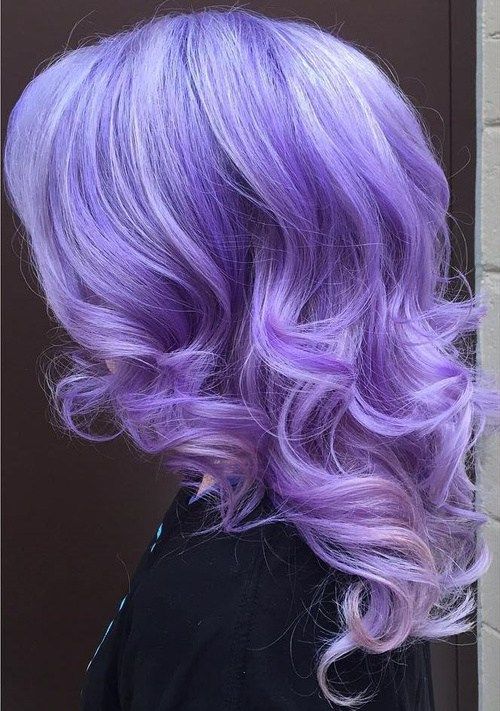srednje length pastel purple hairstyle