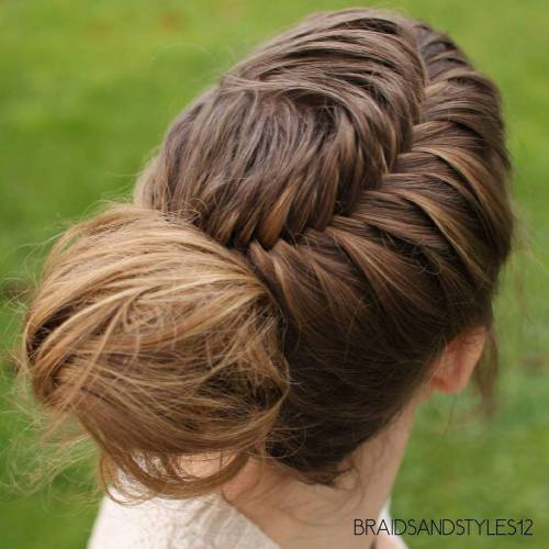 Fishtail With A Messy Bun