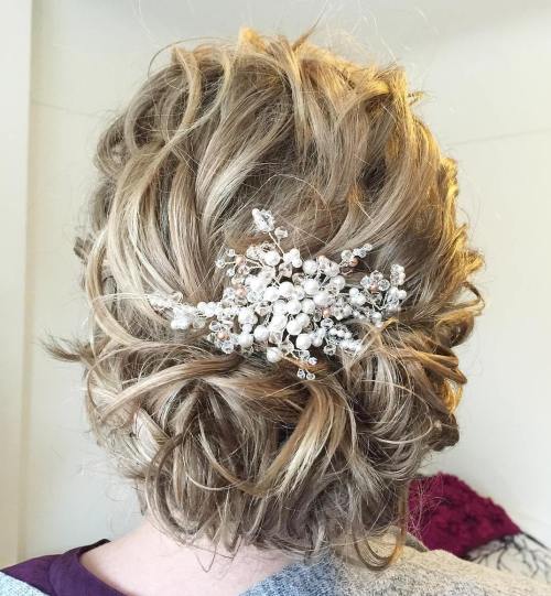 Messy Curly Updo For Medium Hair