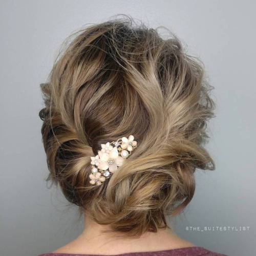 Messy Braided Updo For Fine Hair
