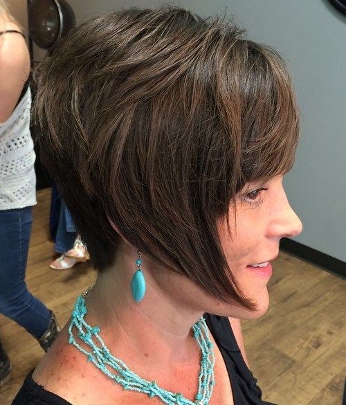 кратак layered bob with angled front pieces