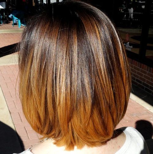 temno brown to chestnut ombre for medium hair