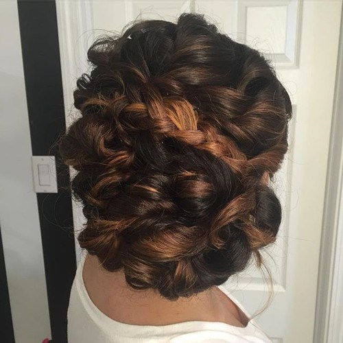 коврџава updo with a braid for thick hair