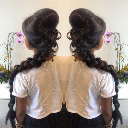 дуго messy braid with a bouffant